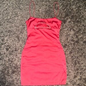 White Fox Boutique Got Me Looking Mini Dress Hot Pink Extra Small